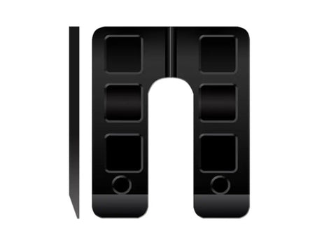 Heavy Duty Plastic U Shape Horseshoe Leveling Shims For Windows And Doors, 1/4 Inch Thick, black design for precise leveling.
