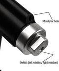 Heavy Duty Veterinary Orthopedic Electric Bone Drill With Slick Variable Speed And Hospital Grade Sterilizable Cannulated Body For Pro Level Pet Surgery And No Hassle Animal Clinic Use close-up of switch and Kirschner hole detail.