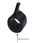 Close-up of the Dope Metal Barrel Band Upgrade for Crosman Pumper 1377 1322, anodized black 7075 aluminum with M4 thread hole.