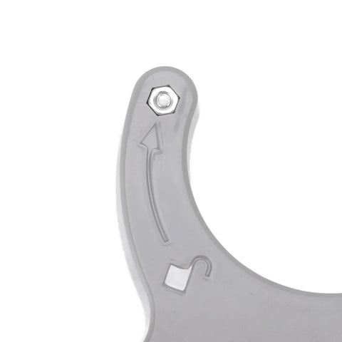 Close-up of Two Piece Router Table Insert Plate Wrench Portable Plastic Ring Adjuster Tool For Precision Woodworking detail.