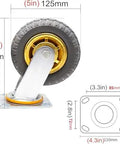 Premium Rubber Swivel Casters Set Of Four Heavy Duty Furniture Wheels For Carts And Shelves Roll Smooth As Butter With Dual Precision Bearings Noise Free And Built Tough shown in measurement diagram with dimensions.