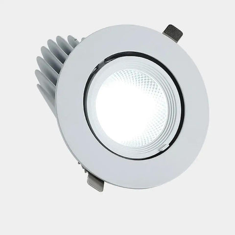 Top Shelf Led Recessed Downlight With 360 Rotation Adjustable Color Temperature Smooth Install For Bedrooms Bright Vibes Energy Saving Chrome Housing Ceiling Spotlight, white chrome finish, close-up view.