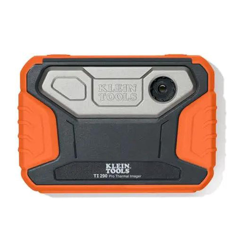 Front view of Rechargeable Pro Thermal Imaging Camera With Over 76800 Pixels for heat diagnostics, orange and black casing.