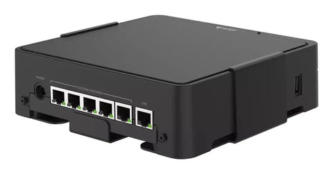 W800 System Controller For Network Administration With Five Ports And DC Power Industrial Grade Management Device side view