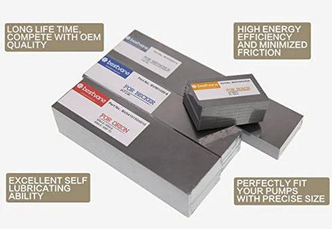 Top view of carbon vanes for Rietschle vacuum pump DTA80/KTA80, pack of 6; gray boxes with labels.