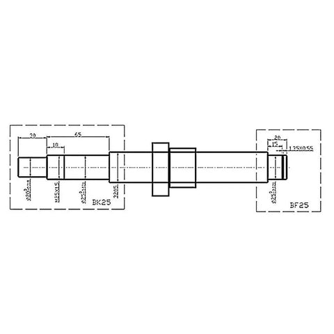 Get Your CNC Router Rocking With This Epic 32mm Diameter SFU3205 Ballscrew Made From Tough GCr15 Steel For Smooth High Precision Moves And Perfect Fits, technical drawing of ballscrew.