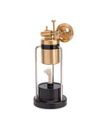 Retro Three Legged Oscillating Steam Engine Model Kit For Hands On STEM Fun, brass single-cylinder and black base