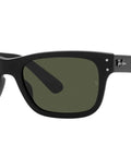 Mr Burbank Rectangular Sunglasses for Men 55mm Black and Green Frames with 100 Percent UV Protection Lenses, side view