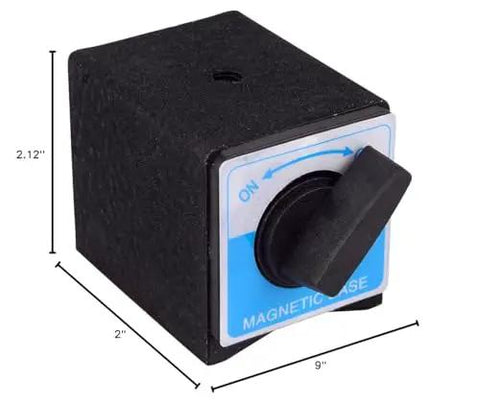 Magnetic Holder With On Off Switch, 176 Lb Holding Power, Heavy Duty Mount, No Adjustment Arm, M8 X 1.25 Threaded Hole, 2.125 In High By 2 In Wide By 3 In Deep, Secure Quick Engage Magnet For Fixtures.