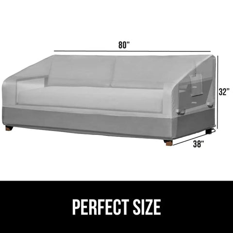 Waterproof Large Outdoor Patio Sofa Cover For 3 Seater 80 Inch Heavy Duty 600D Furniture Cover With Interlocking Seams Weatherproof