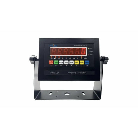 Heavy Duty Digital Floor Scale 24 X 24 Inch Commercial Platform With Smooth Roll Ramps For Warehouse Shipping And Logistics Accurate Pallet Weighing Station That Delivers Dead On Accuracy Every Day With Zero Fluff Or Complicated Setup weighing indicator with display and control buttons.