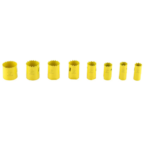 Top Tier M42 Hole Saw Kit With 19 Pieces Ranging From 19mm To 76mm For Cutting Steel Aluminum Wood Plastic Gypsum And More With Carry Case, yellow hole saws