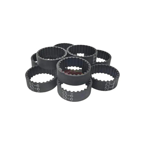 Stack of Beefy 2mm Pitch Closed Loop Timing Belts For Precision Machinery, 430mm To 630mm Length, 6 10 Or 15mm Width