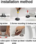 Installation method for Top Shelf Black Resin Toilet Seat Universal Fit Easy Clean Bathroom Lid with step-by-step visuals.