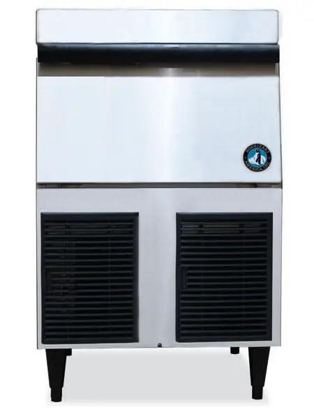 Straight-Up Commercial Cublet Flaker Ice Machine With Spacious Cube Bin, front view stainless steel design for busy restaurant kitchens.