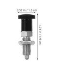 M10 Stainless Steel Reset Indexing Plunger Rock Solid Spring Locking Pin side view with dimensions, ideal for heavy duty use.