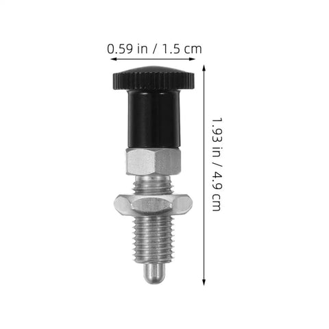 M10 Stainless Steel Reset Indexing Plunger Rock Solid Spring Locking Pin side view with dimensions, ideal for heavy duty use.