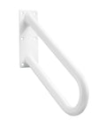 Built Tough Steel Wall Mount Handrail For Stairs And Decks, 18 Inch White Indoor Outdoor Safety Railing, side view