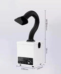 Desktop Soldering Fume Extractor Featuring Dual Stage Carbon Filtration And Extendable Hose delivers killer suction power with flexible hose.