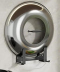 Wall Mounted Pot Lid Rack And Cutting Board Shelf With Drain Pan Self Adhesive Carbon Steel Space Saving Storage Rack installed.