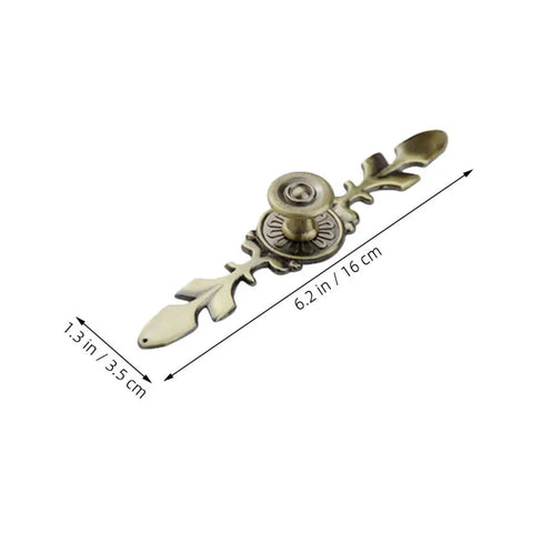 Vintage Nostalgia Door Handles Set For Cabinets And Drawers Antique Style Metal Pulls, 6.2 inch, gold finish with leaf details