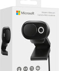 Hassle Free Hd Web Cam With Built In Noise Cancelling Mic, Slick Privacy Shutter in retail packaging, black color.