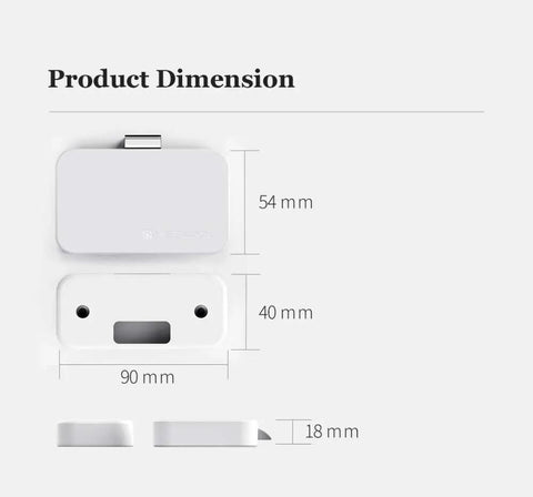 Phone As Key Keyless Smart Drawer Lock For File Cabinets Desks Bookcases And Nightstands App Unlock dimensions shown