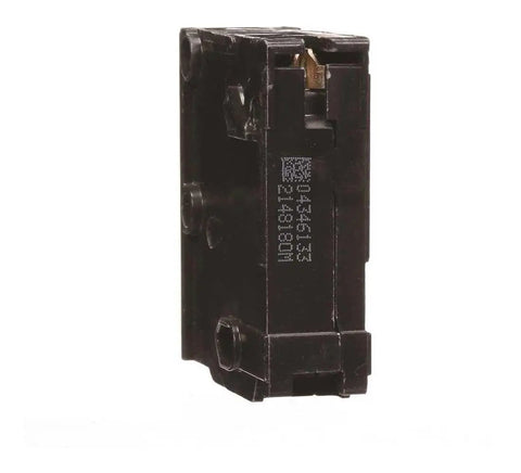 Single Pole Thirty Amp QP Circuit Breaker For One Twenty Volt Load Panels With Ten Thousand Amp Rating, side view.