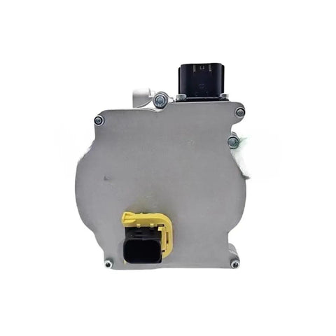 EV Air Conditioner Compressor And Cooling Pump For Baic EU5 EU260 EX360 EU400 featuring a yellow electrical connector and silver casing.