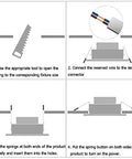 Installation guide for iumLeap Recessed Lighting Housing Trim Kits showing wiring and spring setup steps.