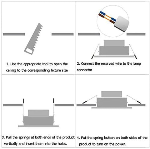 Installation guide for iumLeap Recessed Lighting Housing Trim Kits showing wiring and spring setup steps.