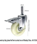 Heavy Duty M14 Swivel Casters With Slam Lock Brakes Pack Of 4 Built Like A Tank 4 Inch Nylon Wheels side view with measurements