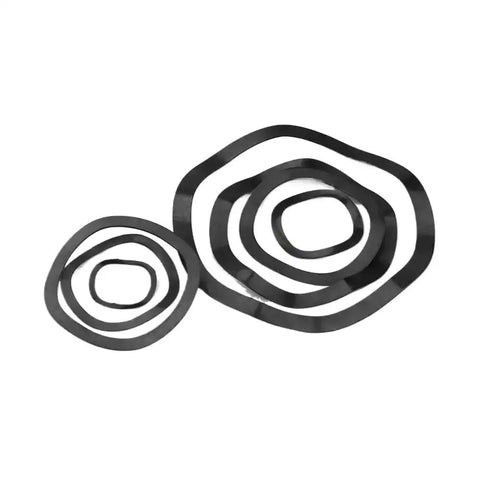 Top Gear 1 To 50 Pcs Manganese Steel Wave Gaskets Washer Set In Various Sizes Including M4 M5 M6 M8 M10 Up To M118 And The Big M38x46x0 Option, showing black wave washers.