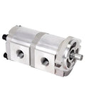 Beefed Up Dual Stage Hydraulic Gear Pump Clockwise Rotary 14.3/10.9 GPM High Pressure Up To 3000 PSI For Industrial Agricultural And Construction Equipment With Easy SAE Flange Mount Installation, Durable And Efficient