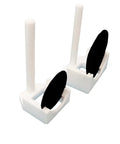 Pro Grade Teflon Vertical Cleaning Basket For Glass And Silicon Wafers, Conductive ESD Safe Cleaning Holder, front view showing holders.