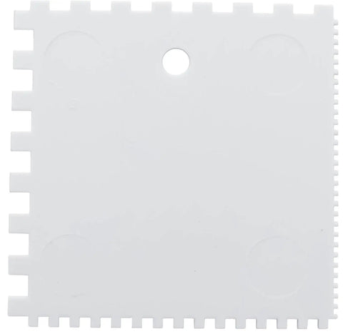 Square Notched Spreader and Scraper for Tile Adhesive, Built Tough, Rust and Corrosion Resistant Multi Use Tool with Four Notch Sizes