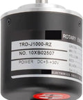 Absolute Rotary Encoder Potentiometer With J1000 RZ Series Color J200, showing cylindrical metal body and labeling details
