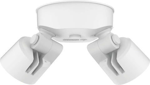 HomeGuard Two Light LED Outdoor Flood Light Kit Wall Or Ceiling Mount 4000K Cool White Round Heads White Finish