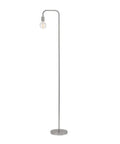 Holden 70 Inch Floor Lamp in Brushed Steel with Inline On Off Foot Switch Industrial Minimalist Lighting for Living Rooms.