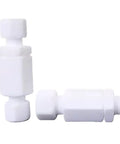 No Nonsense 10 Pack PTFE Teflon Check Valves 1/8 Inch To 1/8 Inch, durable white polymer, one way flow control for fluid systems.