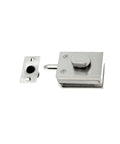 Built Tough Stainless Steel Slide Bolt Lock With Flat Key For Glass Doors And Metal Cabinets, surface mounted design.
