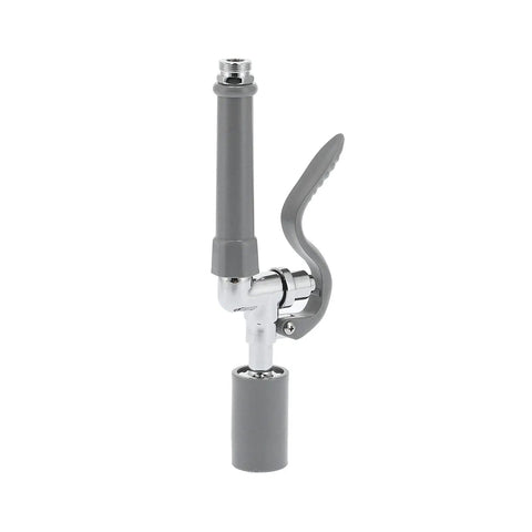 Commercial Sink Sprayer Kit With High Pressure Rinse featuring easy-press lever and rubber nozzle, gray 304 stainless steel design.