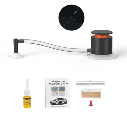 All In One Windshield Crack Repair Kit With Double Suction Cups And Silicone Tube, Fast Glass Repair Tool With Air Pump
