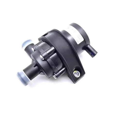 Top Grade Warm Air Electric Water Pump Assembly For Yuan Ev Pro Drop In Coolant Pump Replacement Part Straight Swap Easy Bolt On No Hassle Install Solid Build - black plastic coolant pump assembly with two inlet/outlet connectors.