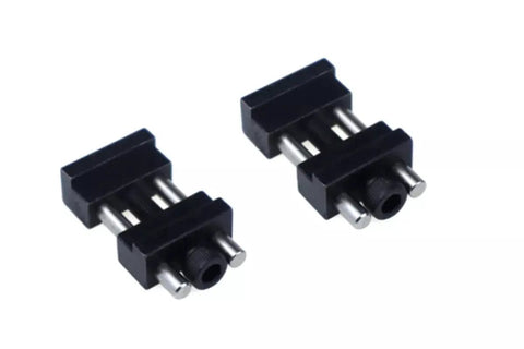 Pro Grade Heavy Duty Milling Vise Jaw Stop Kit showing black oxide steel with hardened guide pins for CNC machines