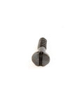 Slotted Pyramid Head Screws Five Eighths Inch Steel Black Coated, Heavy Duty Wood Fasteners, single screw on white background