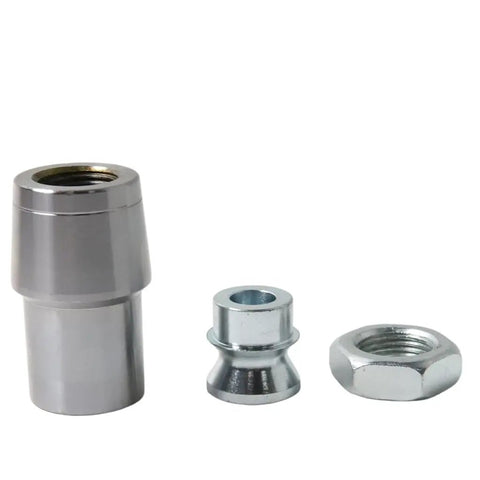 Heavy Duty 7/8 Inch Heim Joint Rod End Kit With 0.875 Threads for custom suspension linkages, includes weld bungs and spacer.