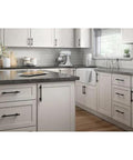 Kitchen cabinets with Matte Black Cabinet Handles Five Pack Adjustable Drawer Pulls For Kitchen Cabinets Dressers And Cupboards 1 3 8 Inch Hole Centers 35 160mm Durable Metal Finish With Fade And Scratch Resistant Coating installed.