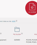 UL Certified document for Grounding and Bonding Equipment showing model numbers P99, PC25X, PC253X.