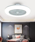 Modern Pink Flush Mount LED Ceiling Fan Light Delivering Smooth Adjustable Airflow And Bright Dimmable Remote Control With Smart Timer For Laid Back Leisure in a stylish bedroom interior.